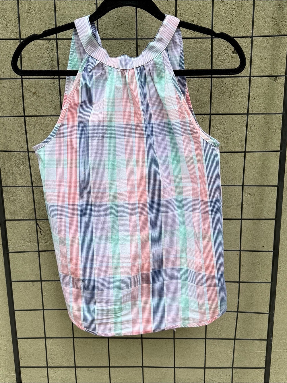 J CREW • Pastel Plaid Halter Top - Multicolor